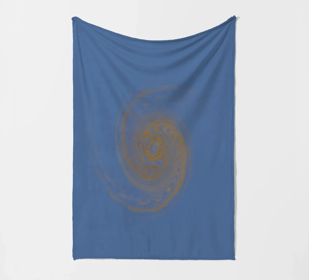 Abstract dynamic circular pattern in yellow and blue fleece blanket by Something for you