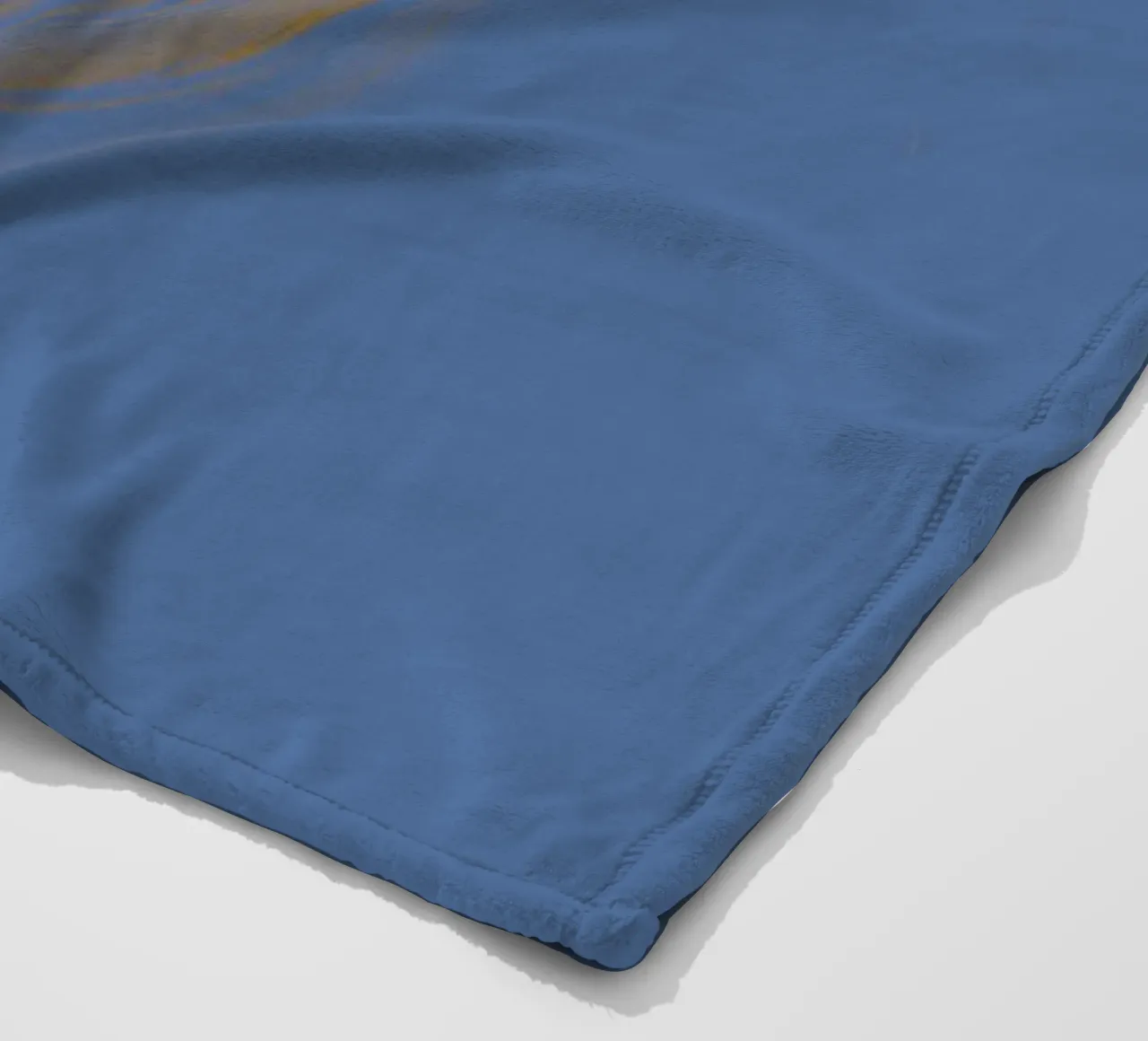Abstract dynamic circular pattern in yellow and blue fleece blanket by Something for you