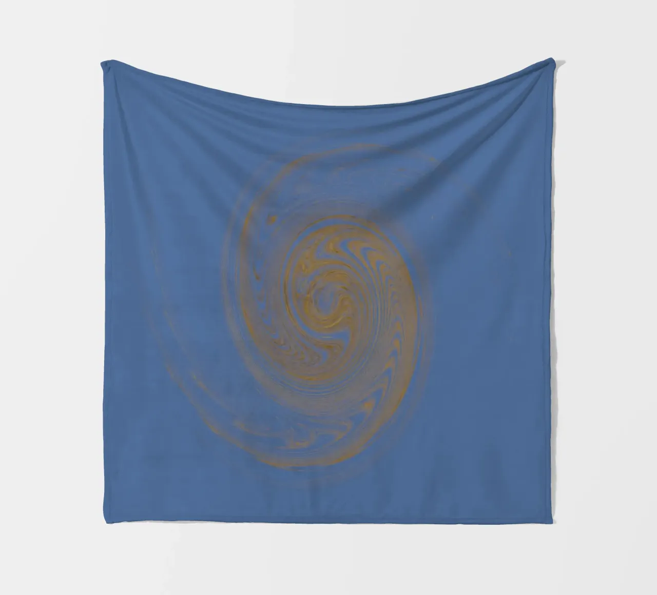 Abstract dynamic circular pattern in yellow and blue fleece blanket by Something for you