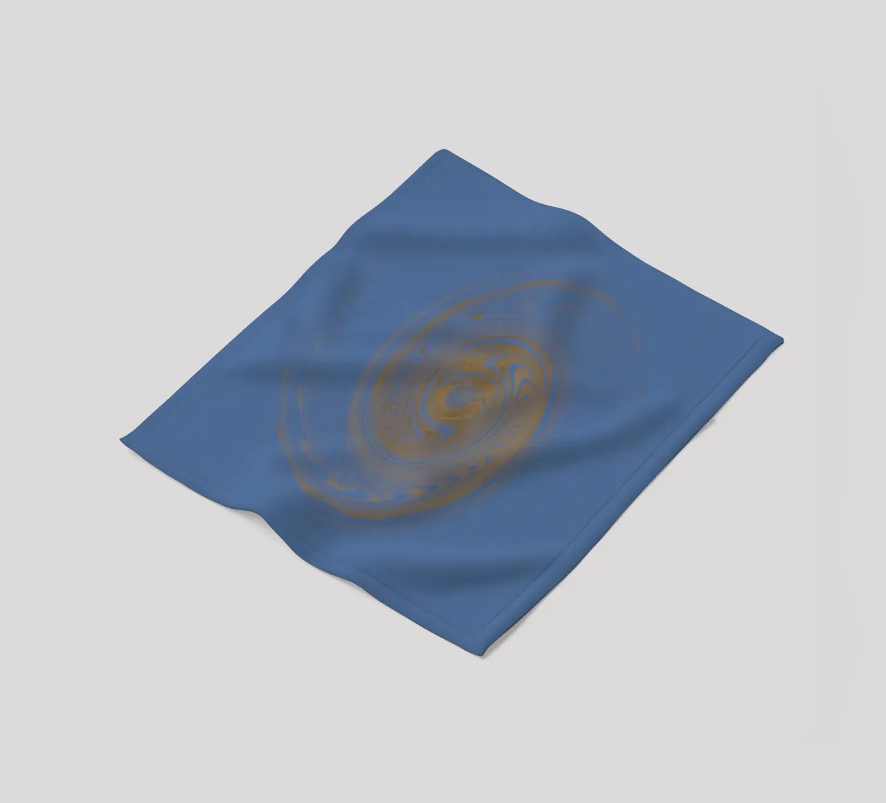 Abstract dynamic circular pattern in yellow and blue fleece blanket by Something for you