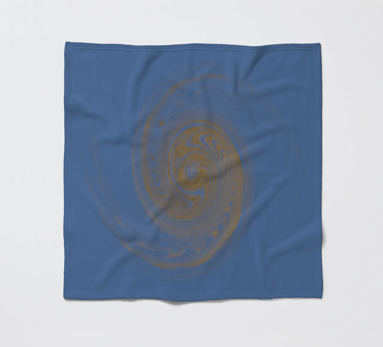 Abstract dynamic circular pattern in yellow and blue fleece blanket by Something for you