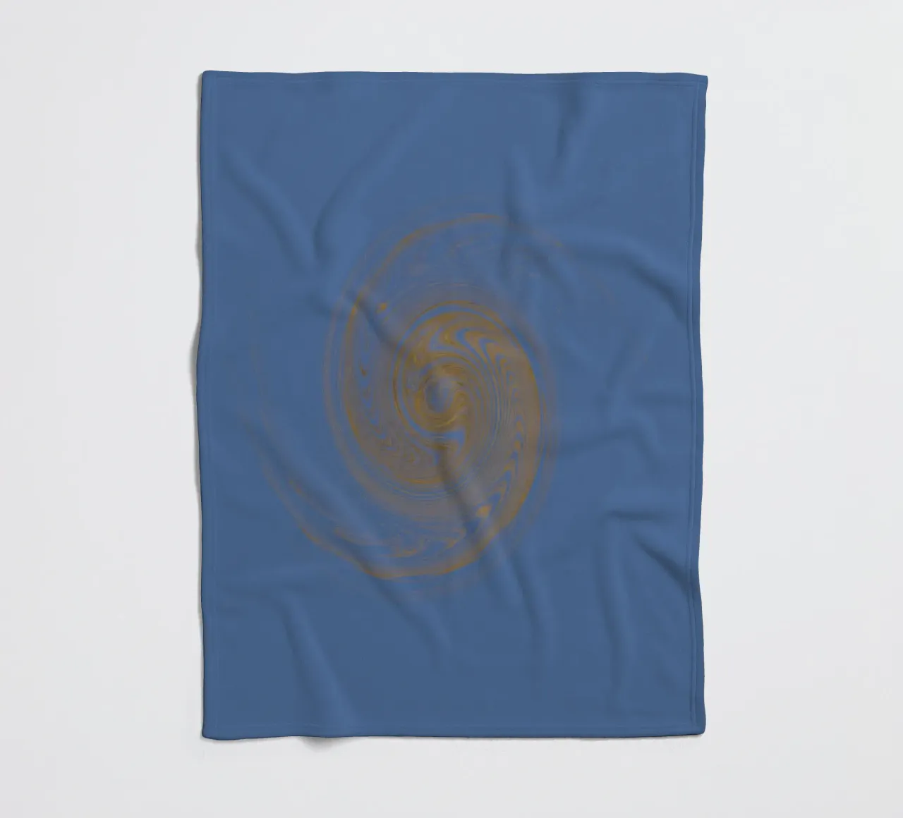 Abstract dynamic circular pattern in yellow and blue fleece blanket by Something for you