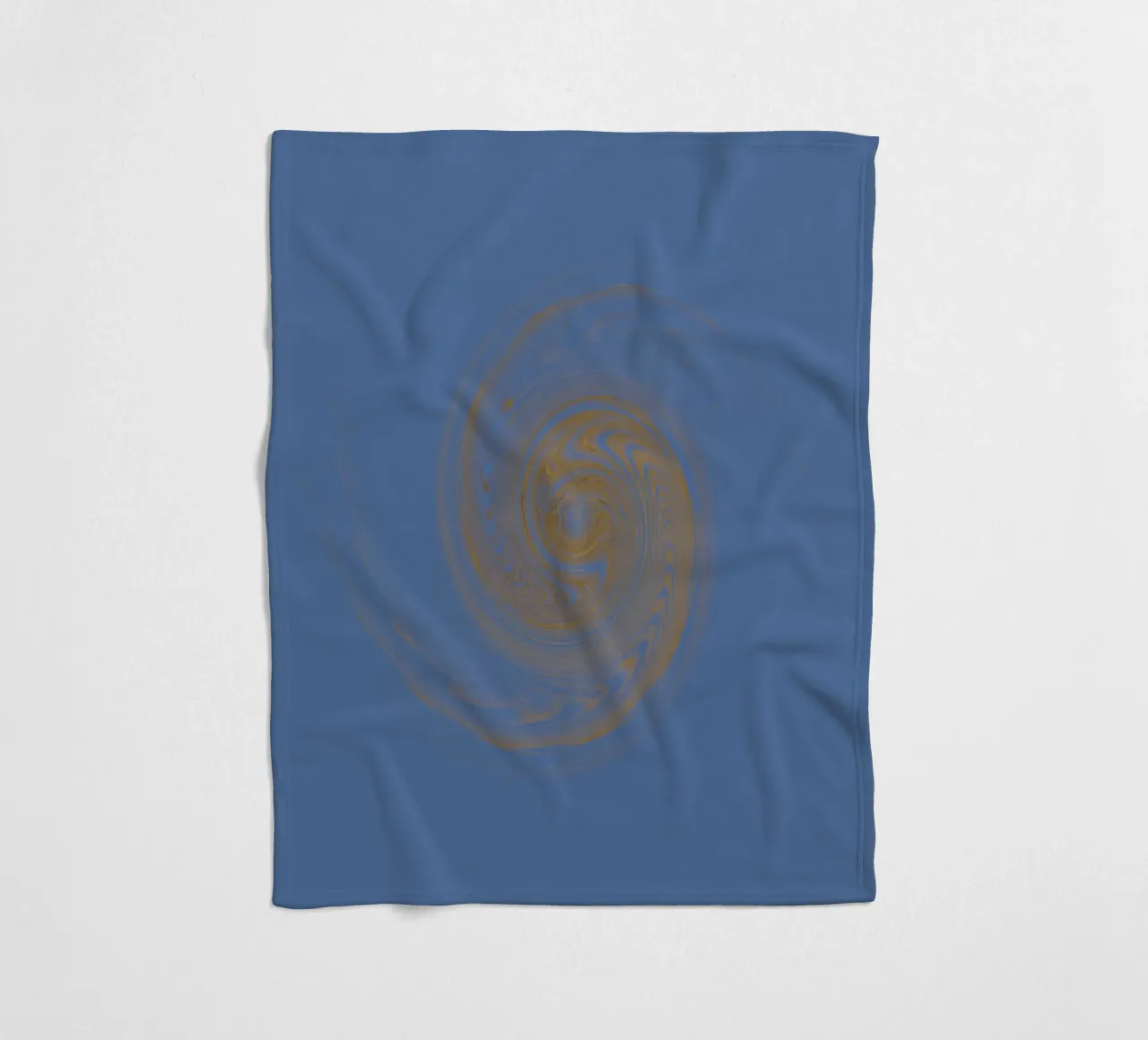 Abstract dynamic circular pattern in yellow and blue fleece blanket by Something for you