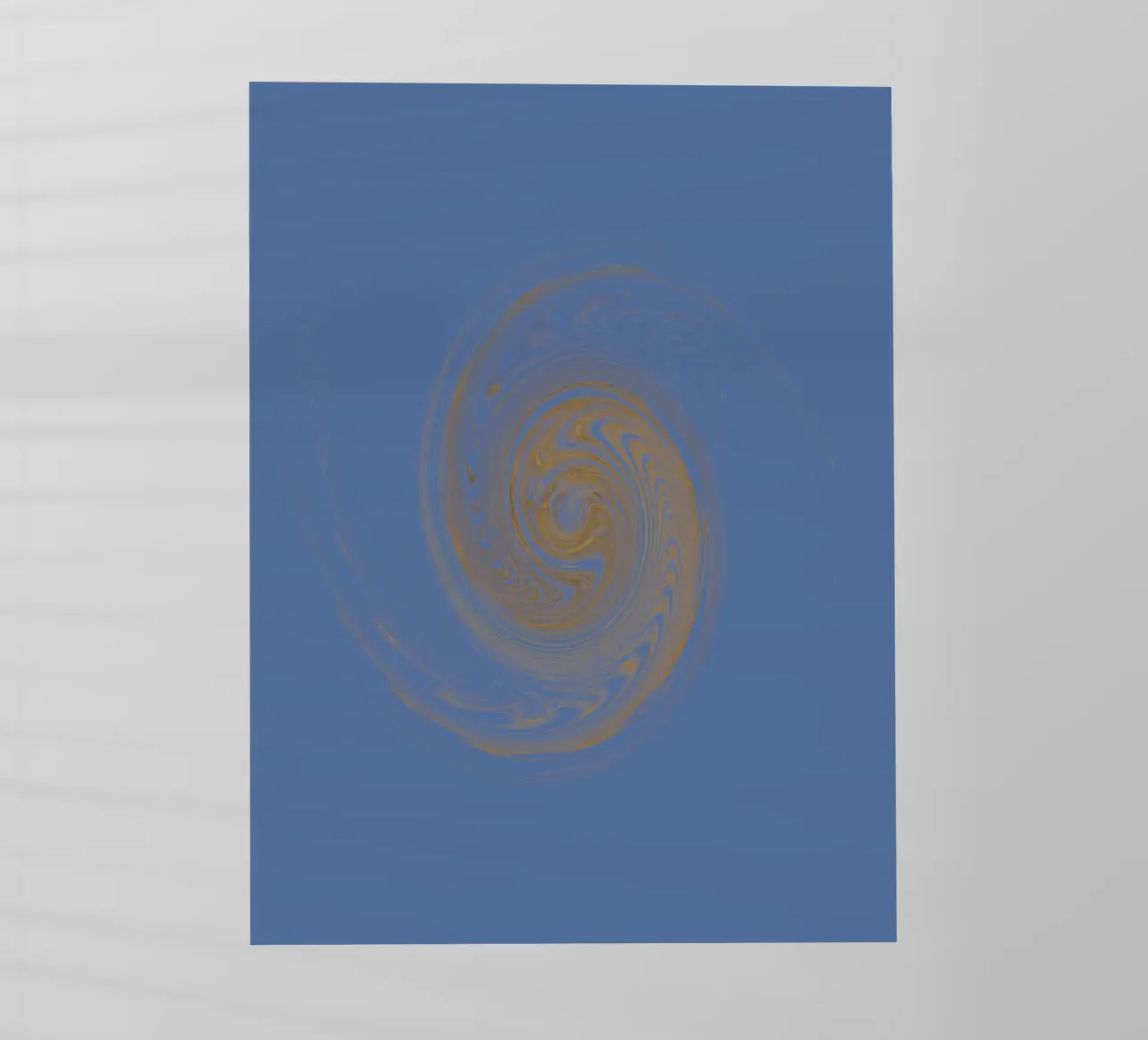 Abstract dynamic circular pattern in yellow and blue backlit film by Something for you
