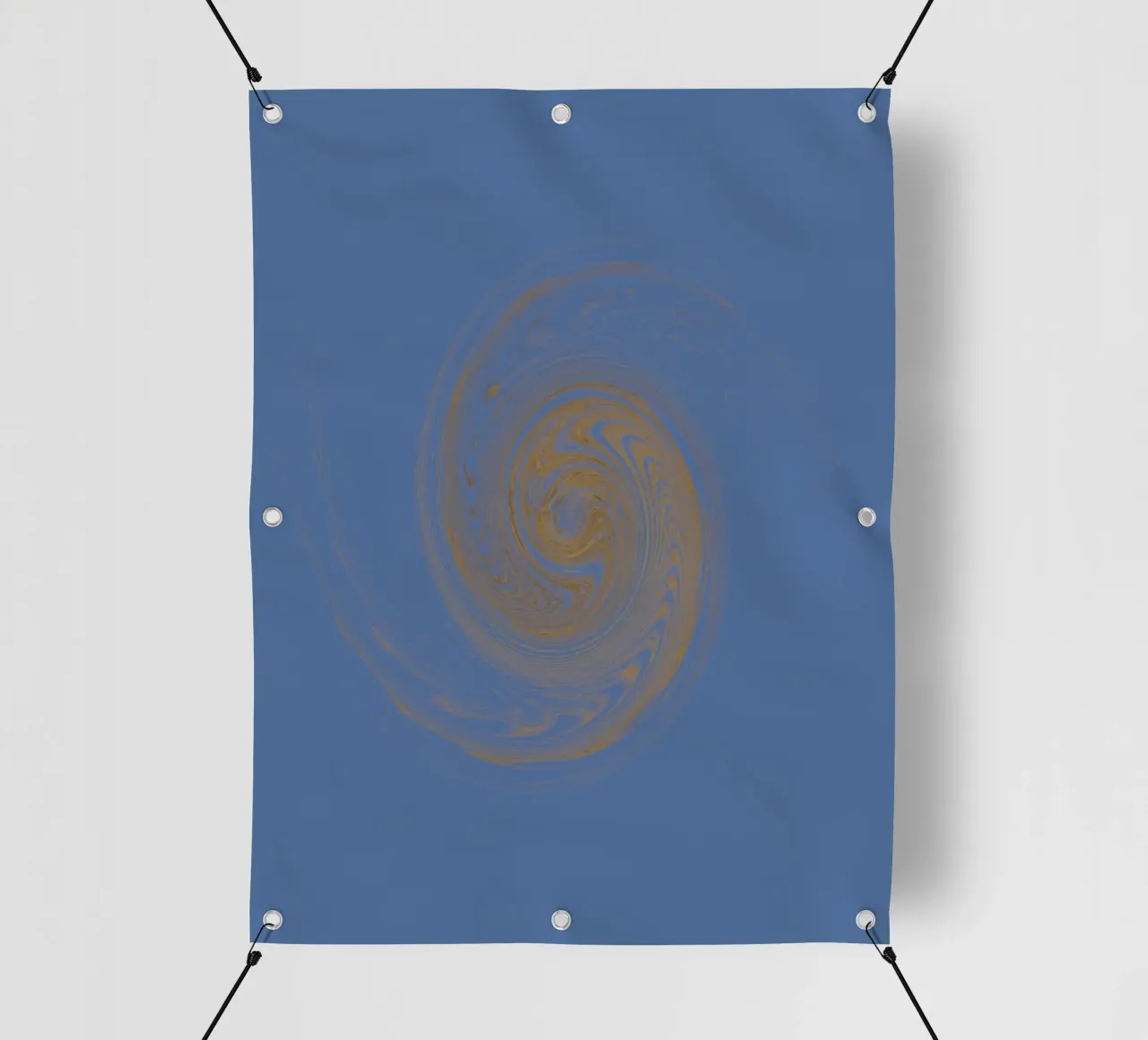 Abstract dynamic circular pattern in yellow and blue pvc cover by Something for you