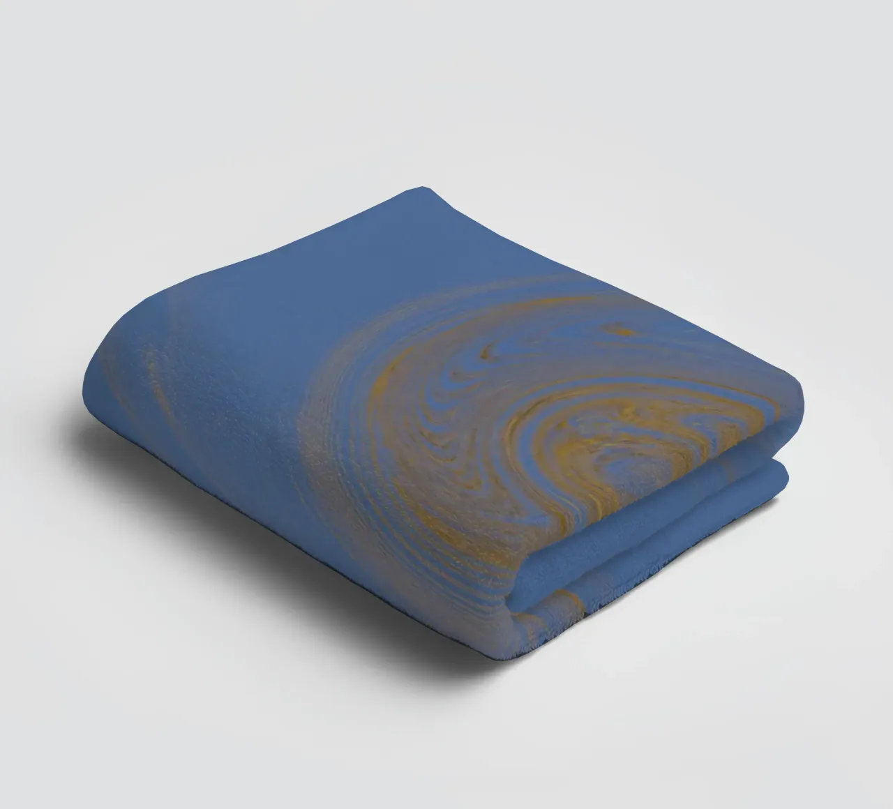 Motif circulaire abstrait et dynamique en jaune et bleu serviette de bain de Something for you