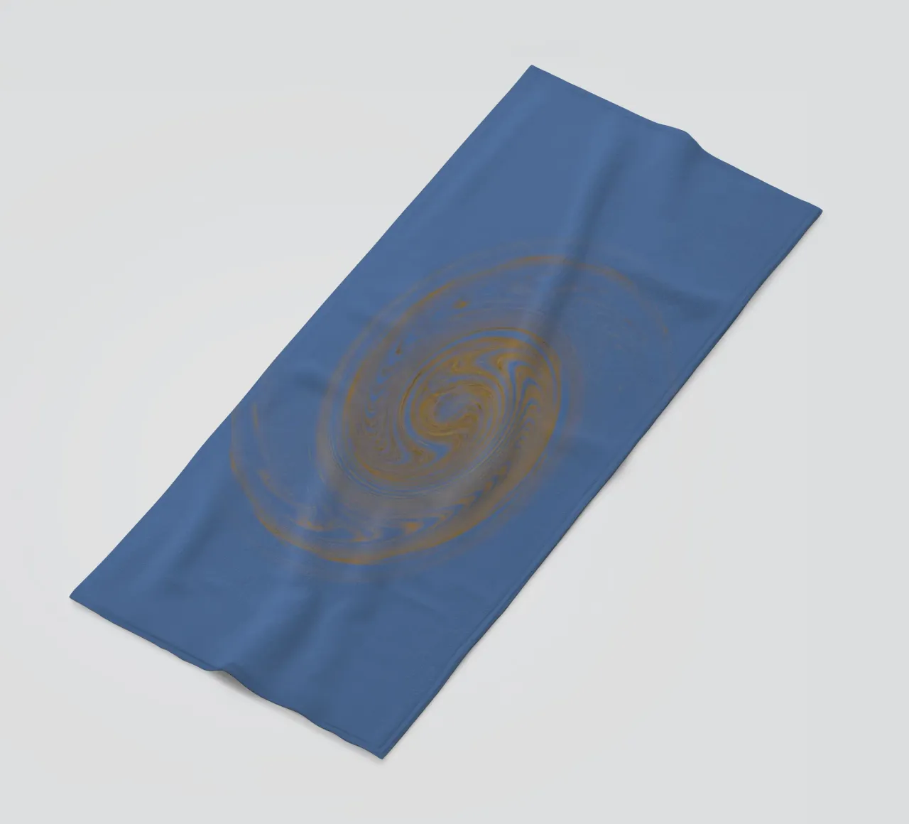 Abstract dynamic circular pattern in yellow and blue beach towel by Something for you