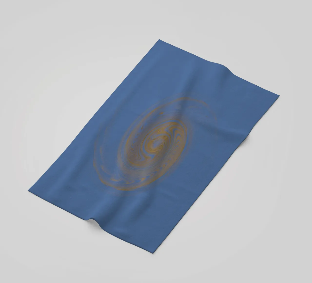 Abstract dynamic circular pattern in yellow and blue beach towel by Something for you