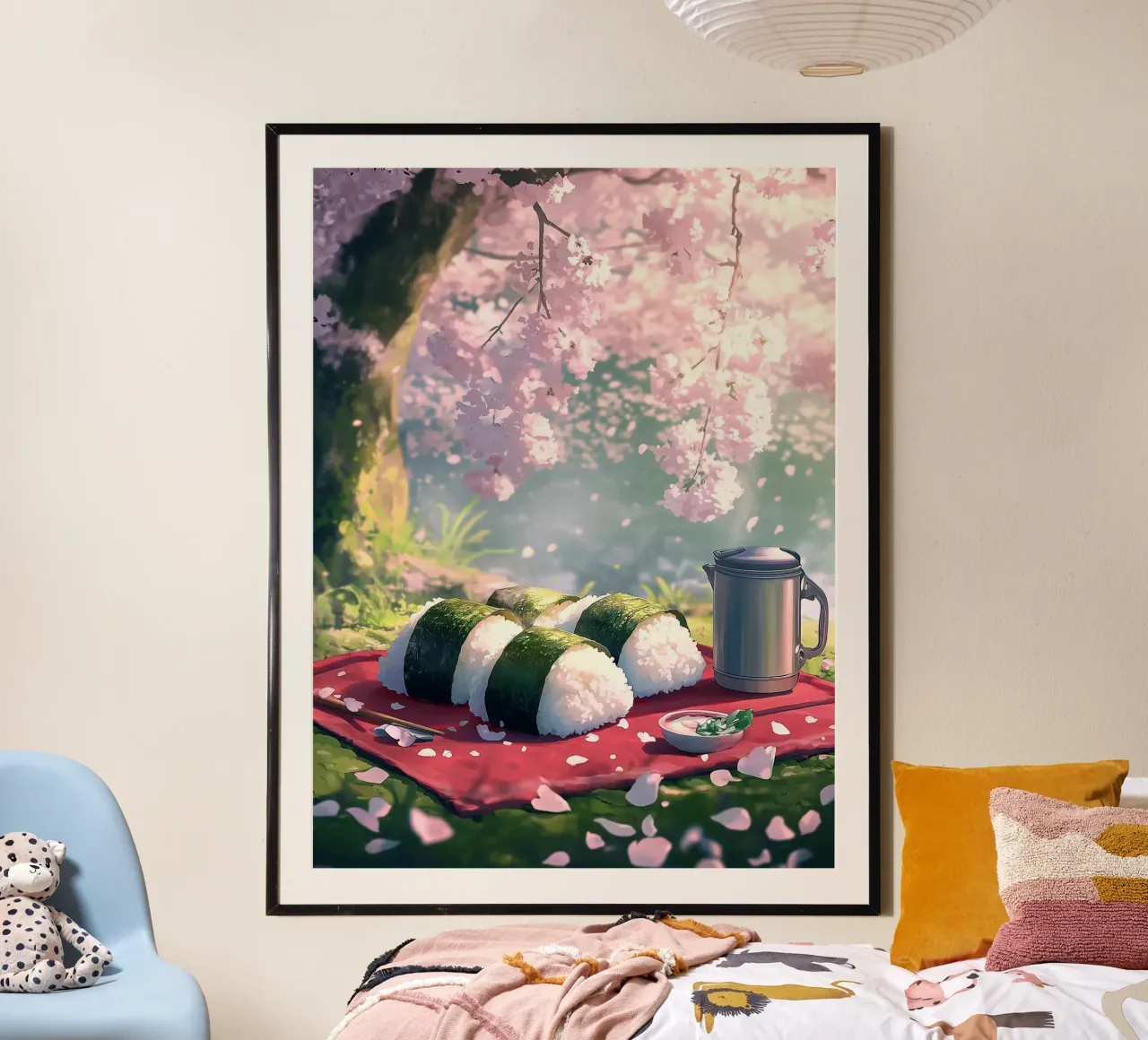 Picnic onigiri sotto i ciliegi in fiore carta hahnemühle da Melissa Anderson
