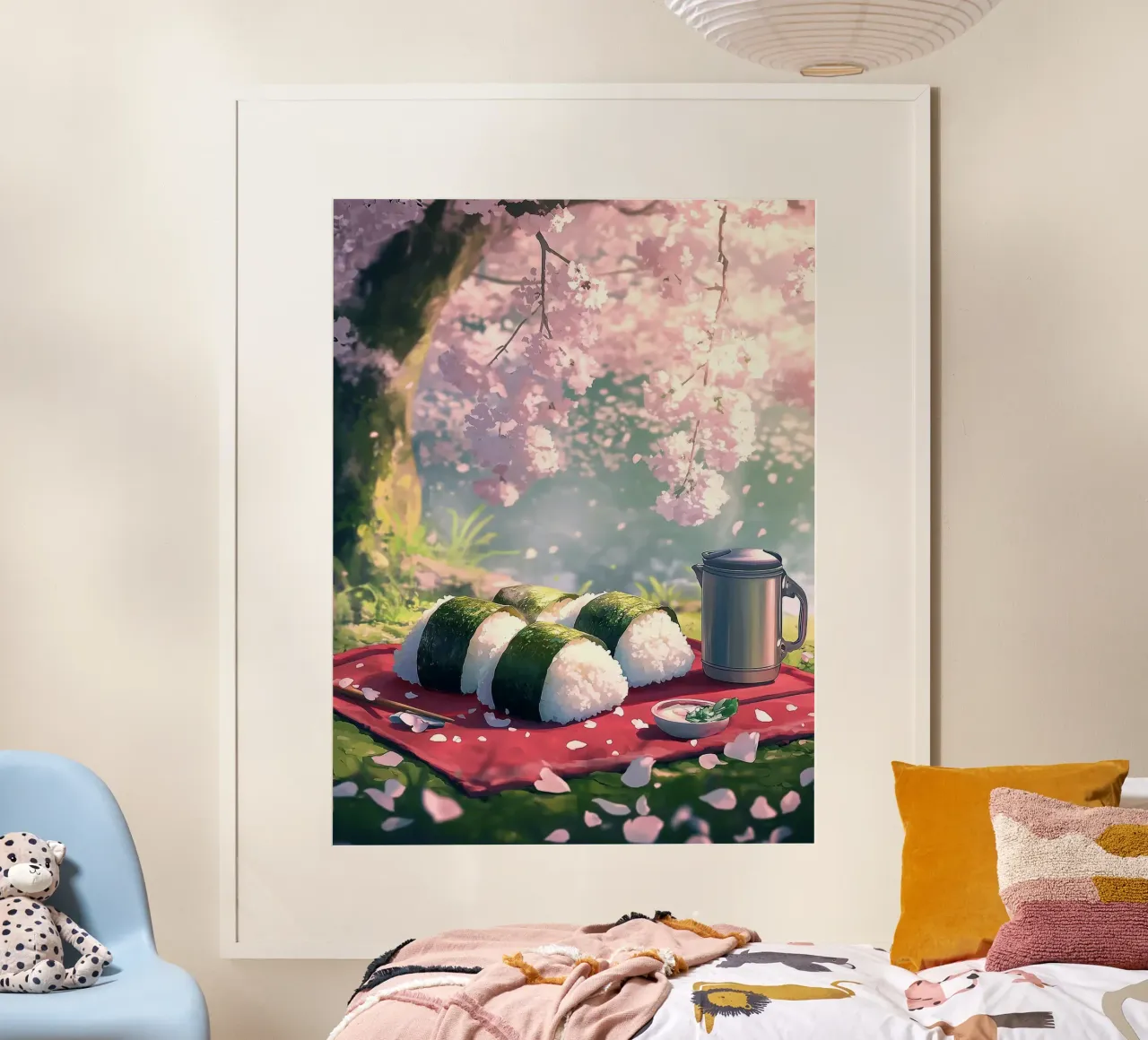 Picnic onigiri sotto i ciliegi in fiore carta hahnemühle da Melissa Anderson