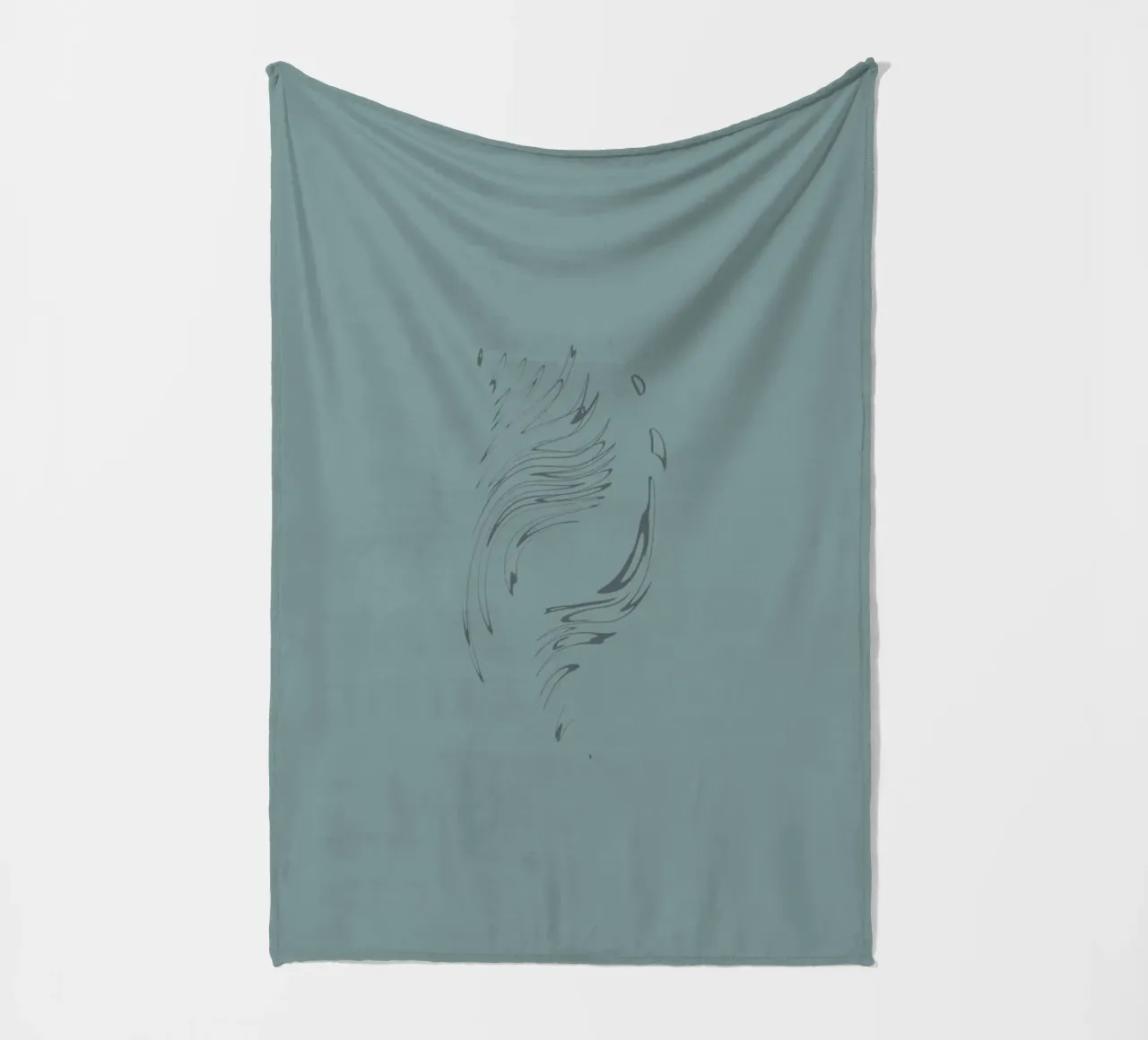 Abstract dynamic pattern in blue fleece blanket by Something for you