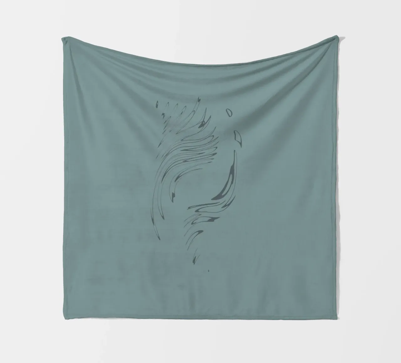 Abstract dynamic pattern in blue fleece blanket by Something for you