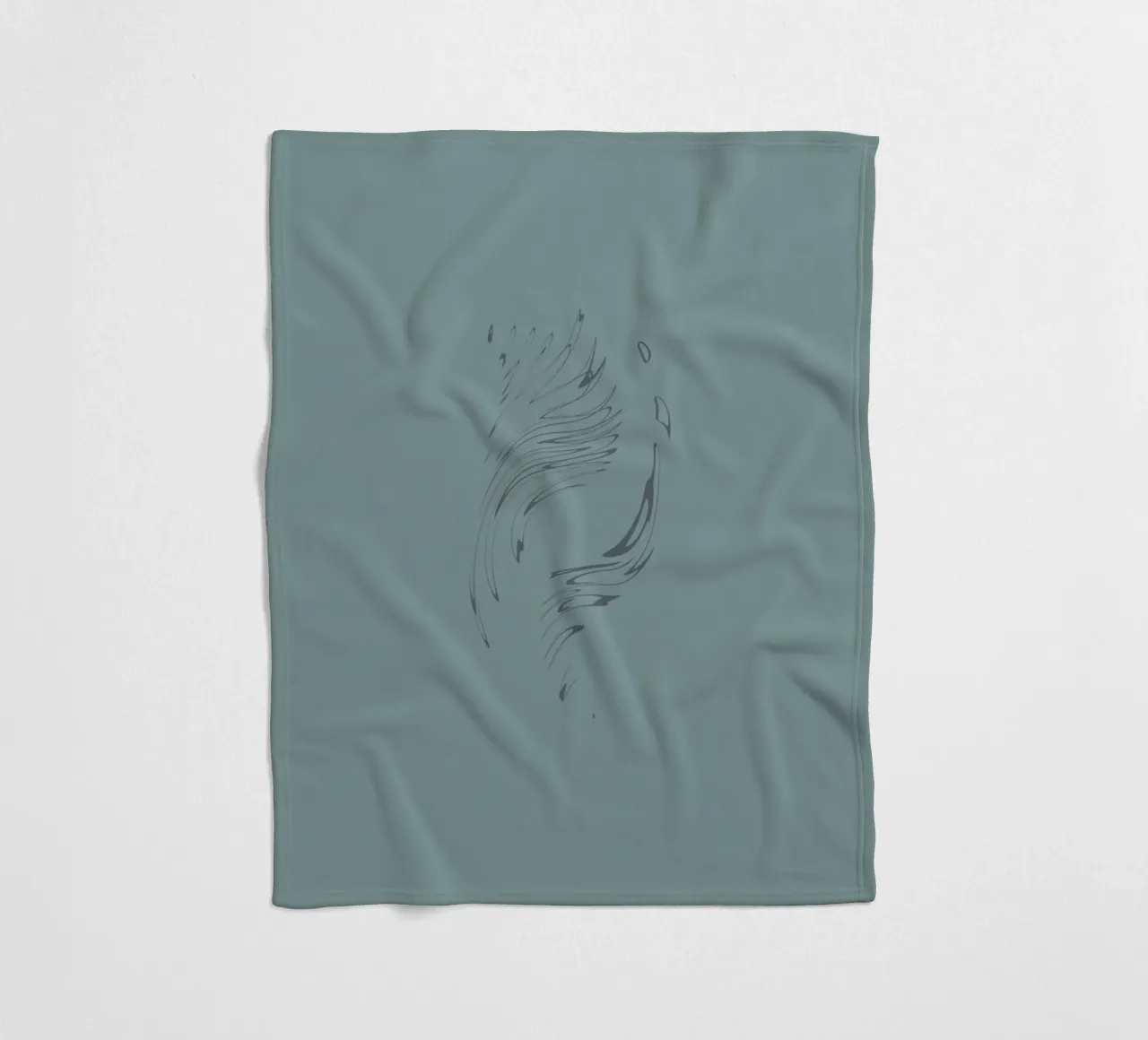 Abstract dynamic pattern in blue fleece blanket by Something for you