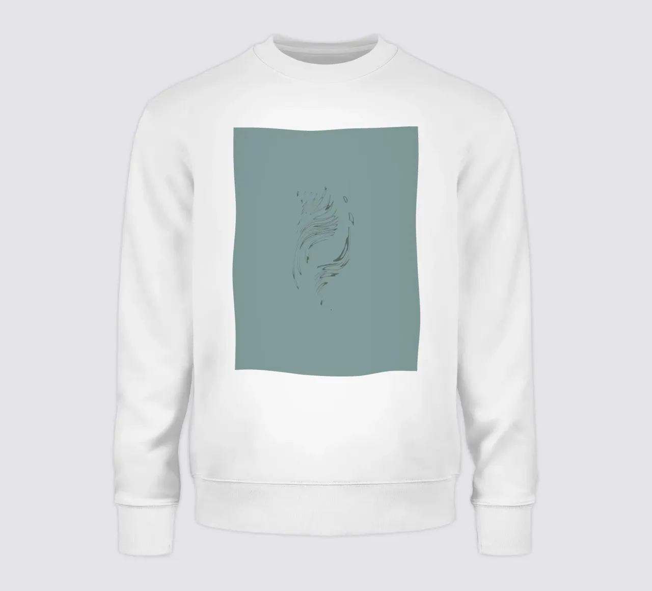 Abstract dynamic pattern in blue sweatshirt by Something for you