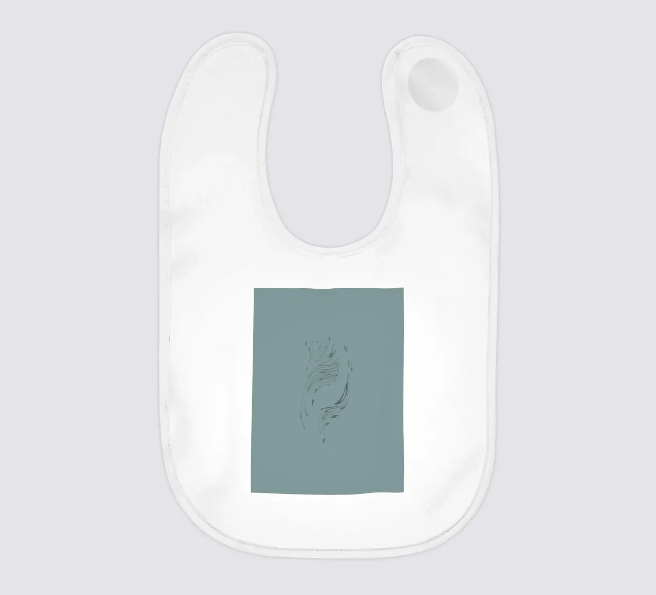 Abstract dynamic pattern in blue baby bib by Something for you