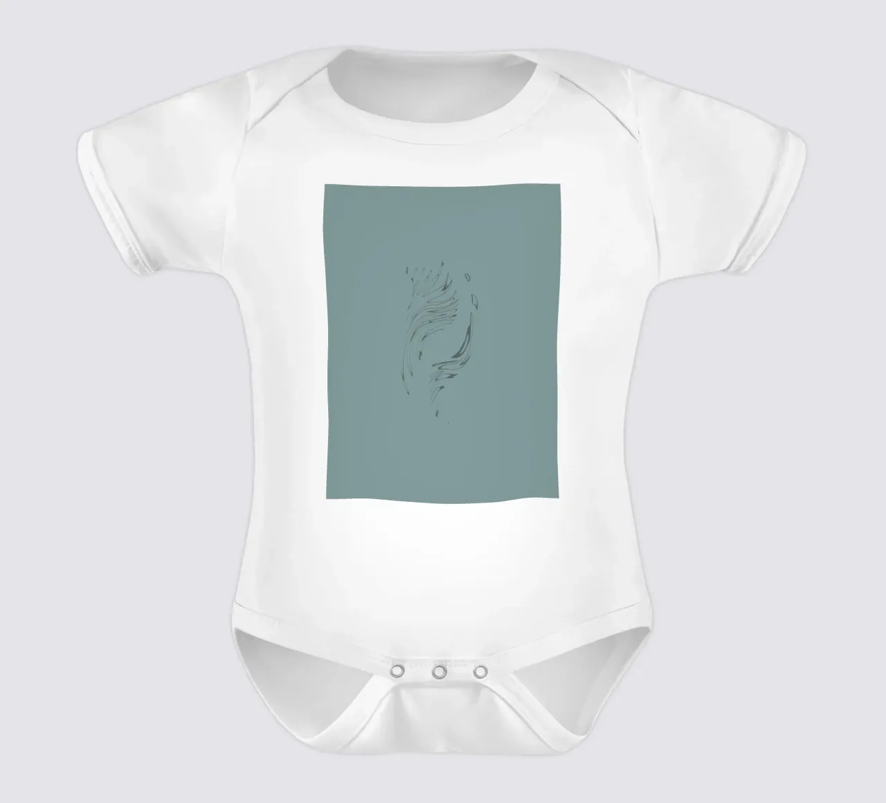 Abstract dynamisch patroon in blauw babyrompertje korte mouwen van Something for you