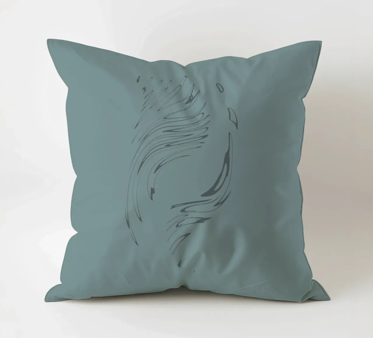 Abstract dynamic pattern in blue decorative cushion by Something for you