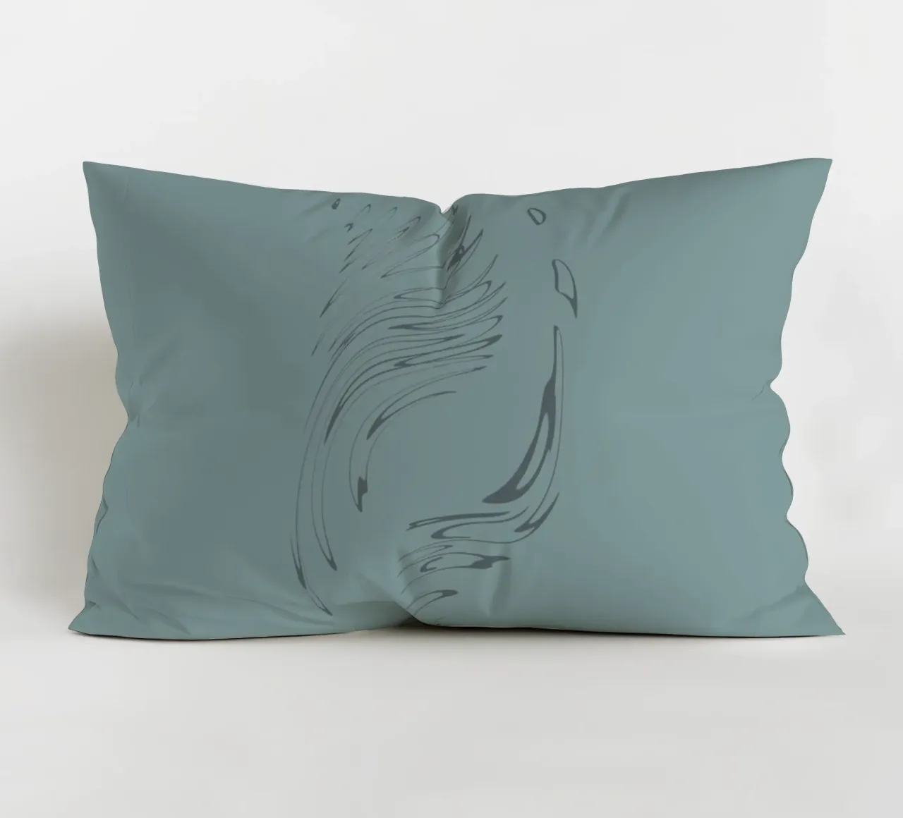 Abstract dynamic pattern in blue decorative cushion by Something for you
