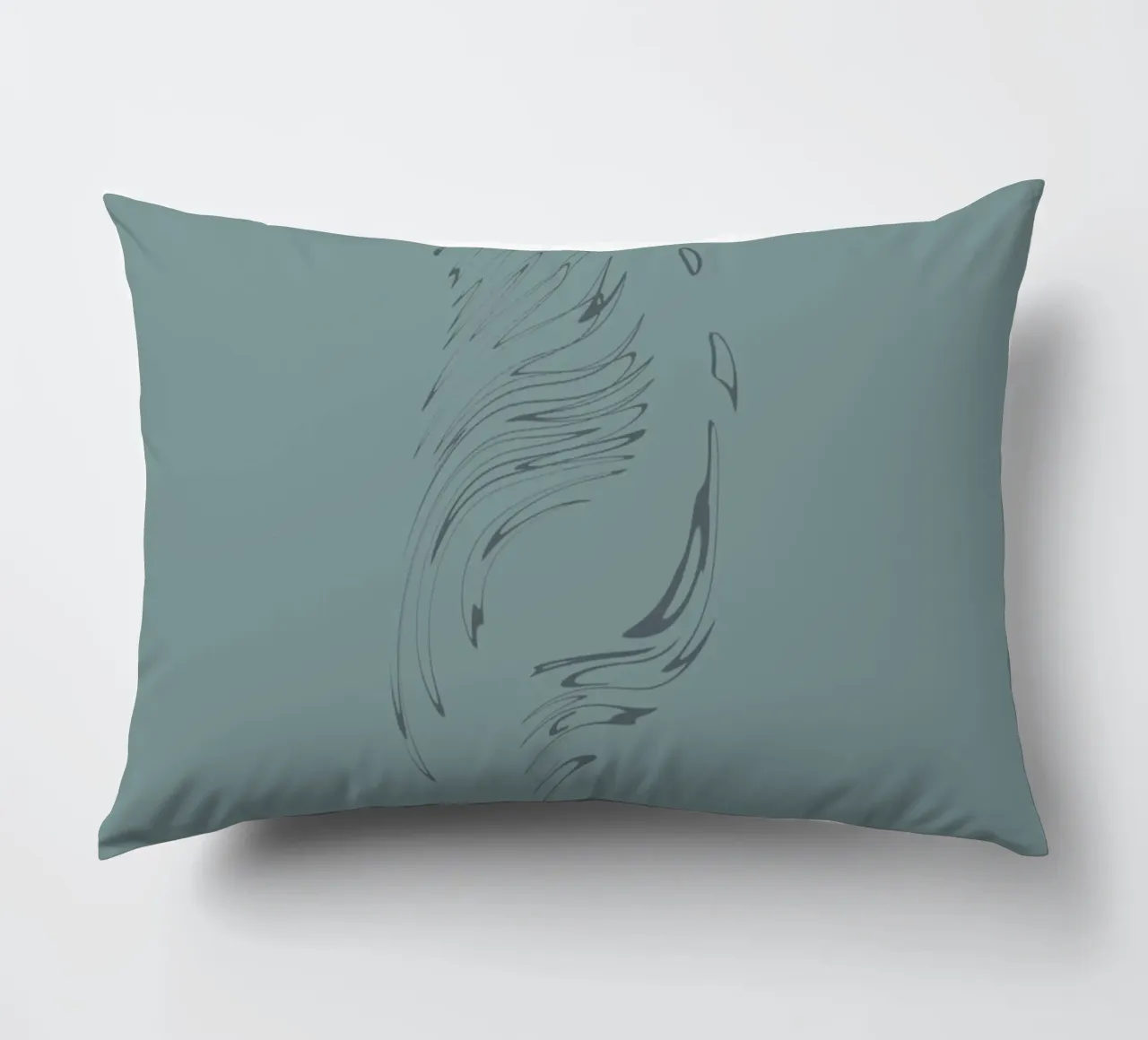 Abstract dynamic pattern in blue decorative cushion by Something for you