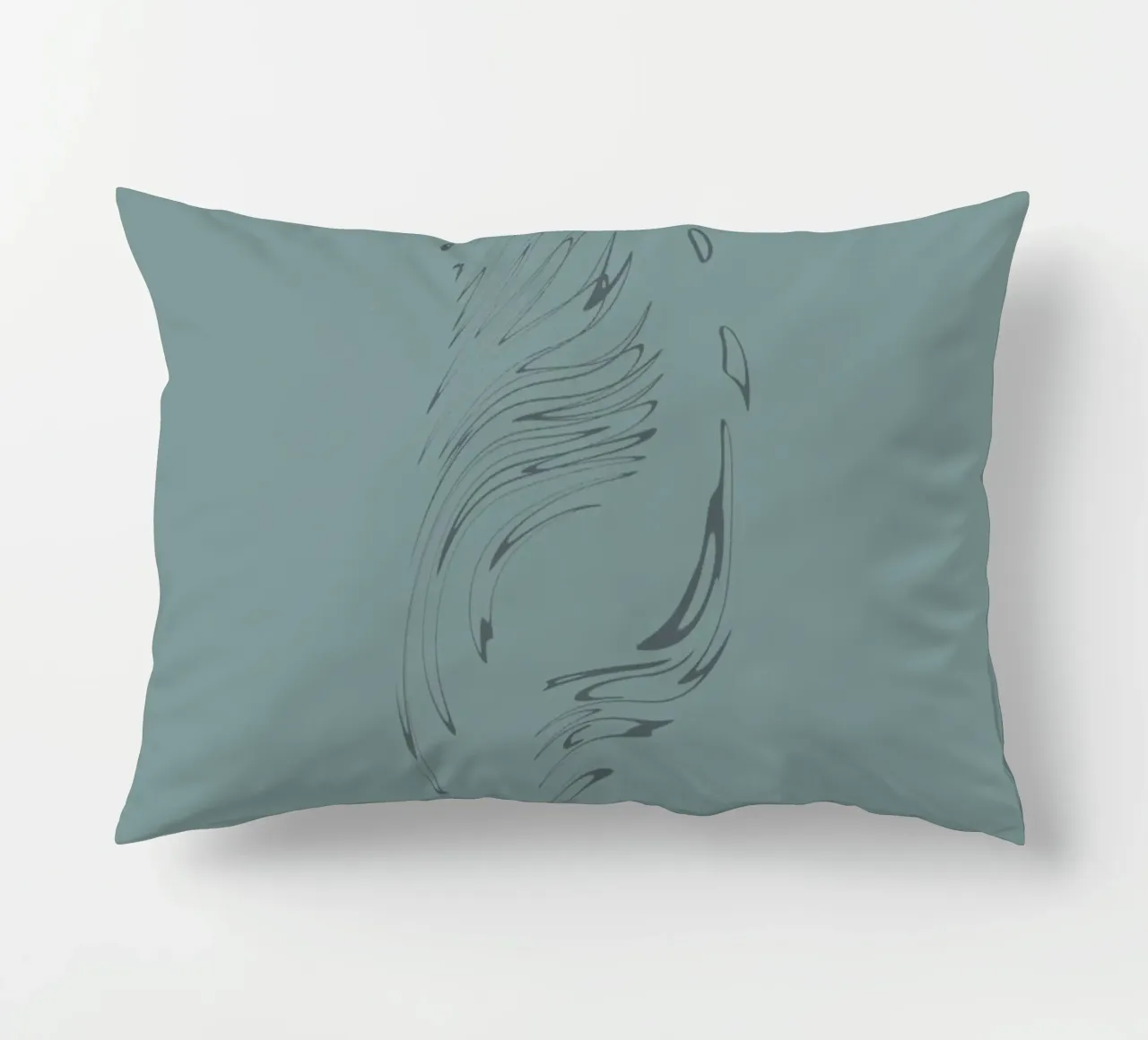 Abstract dynamic pattern in blue decorative cushion by Something for you