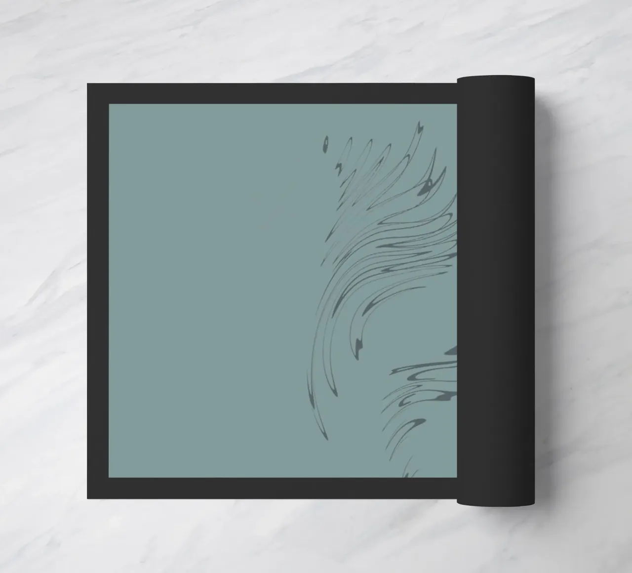 Abstract dynamic pattern in blue doormat by Something for you