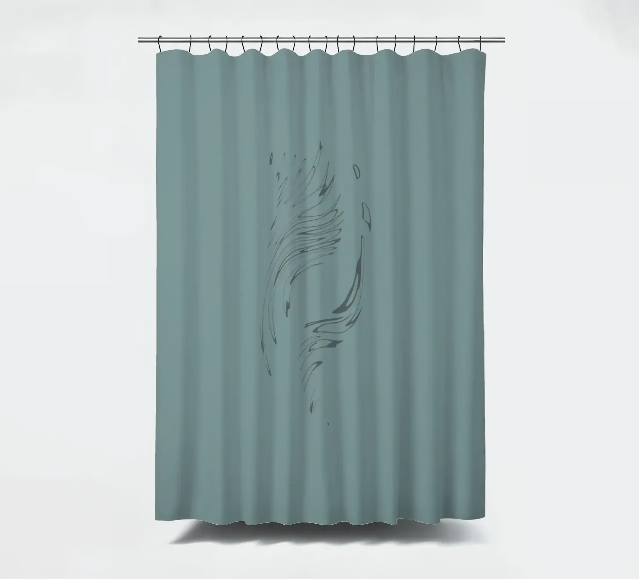 Abstract dynamic pattern in blue shower curtain by Something for you