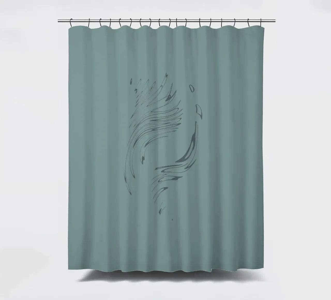 Abstract dynamic pattern in blue shower curtain by Something for you
