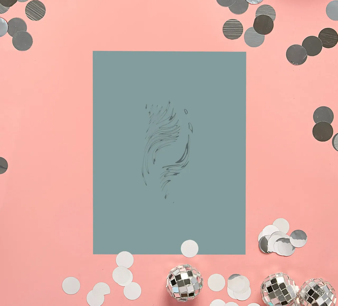 Abstract dynamic pattern in blue sticker by Something for you