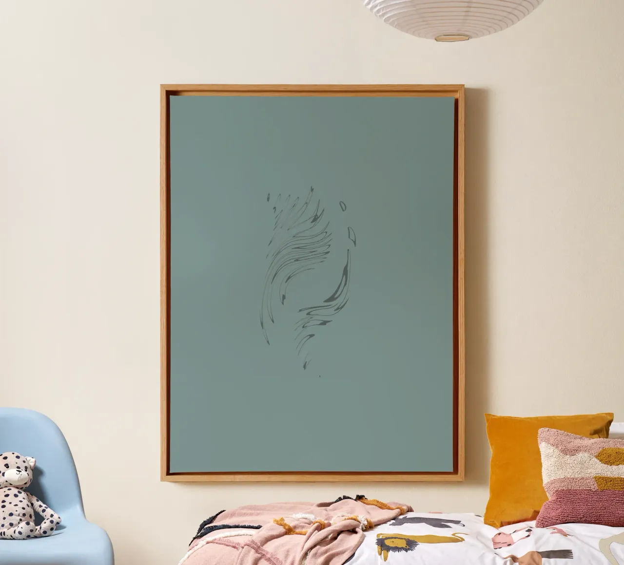 Abstract dynamic pattern in blue canvas by Something for you