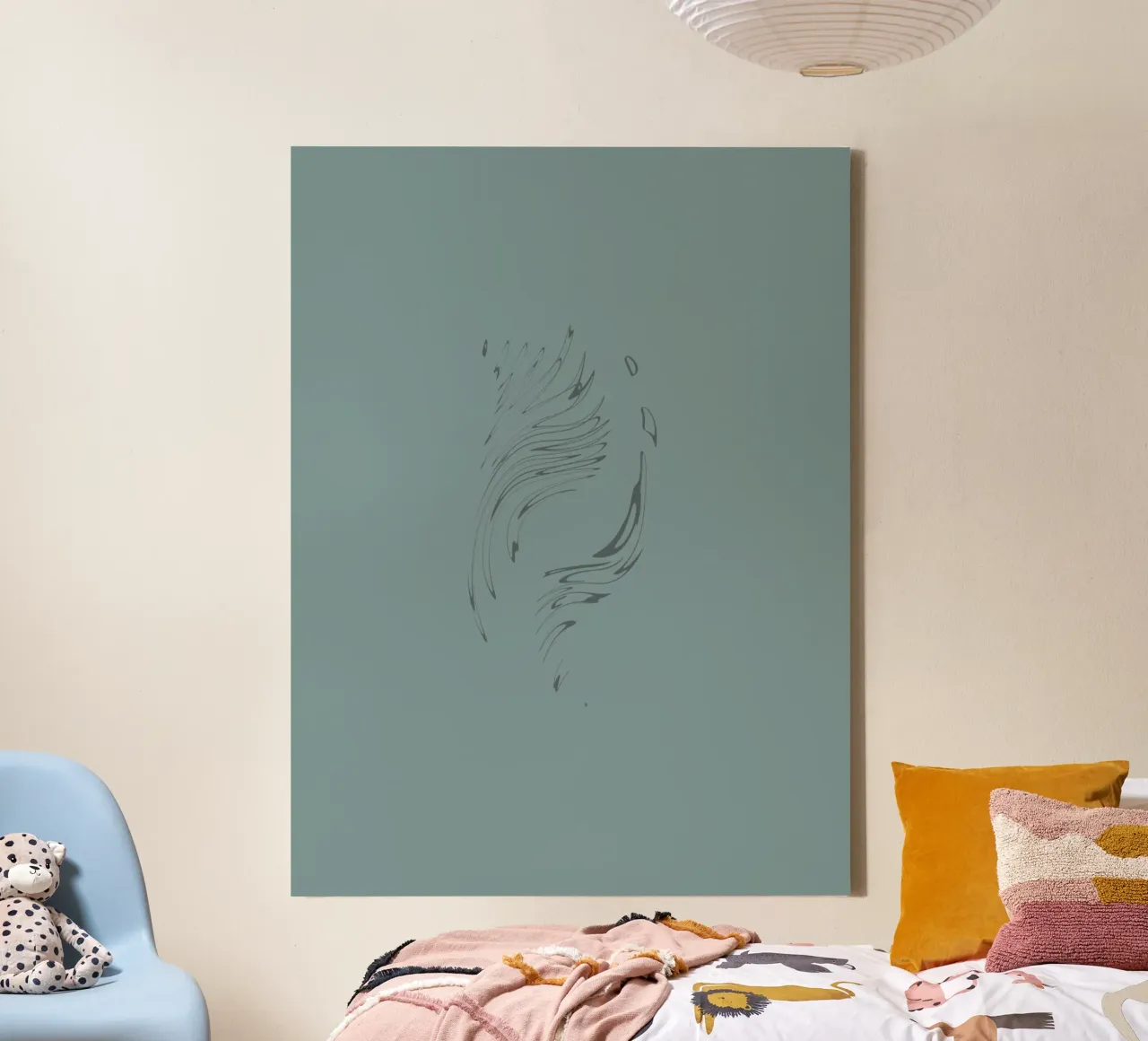 Abstract dynamic pattern in blue canvas by Something for you