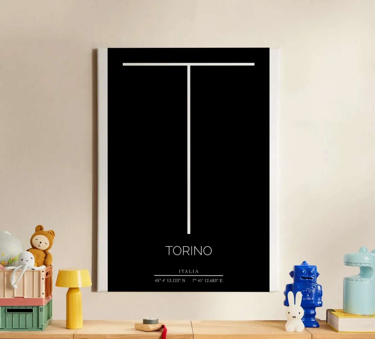 TORINO - nero canvas met Baklijst van CityLights