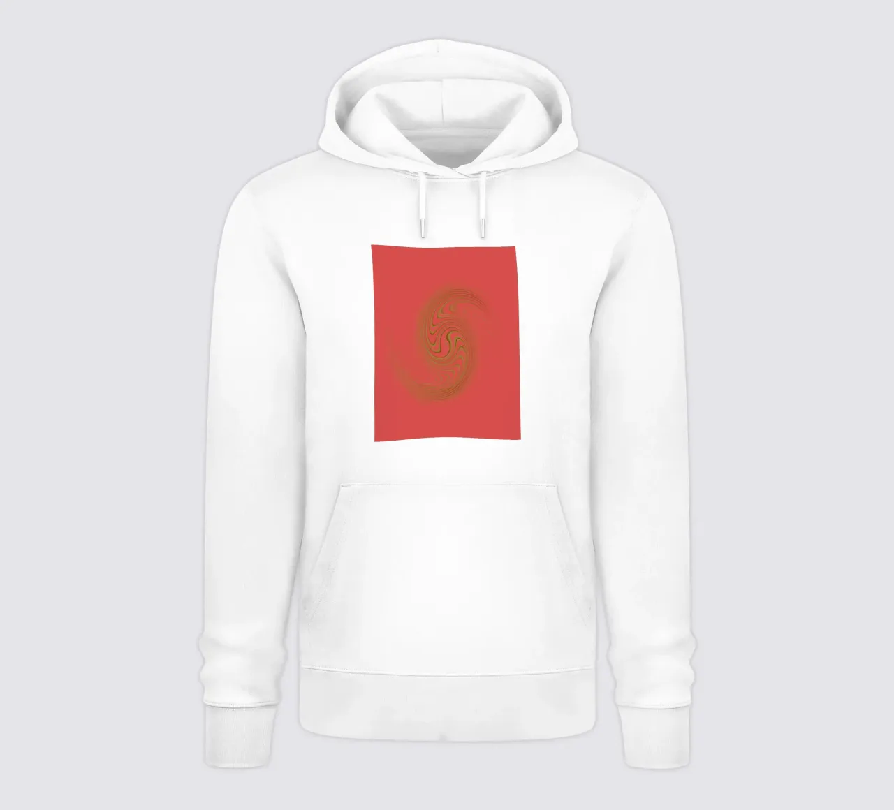 Abstract dynamic circular pattern in pink and yellow hoodie by Something for you
