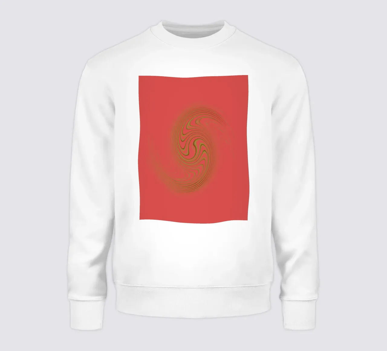 Abstract dynamic circular pattern in pink and yellow sweatshirt by Something for you