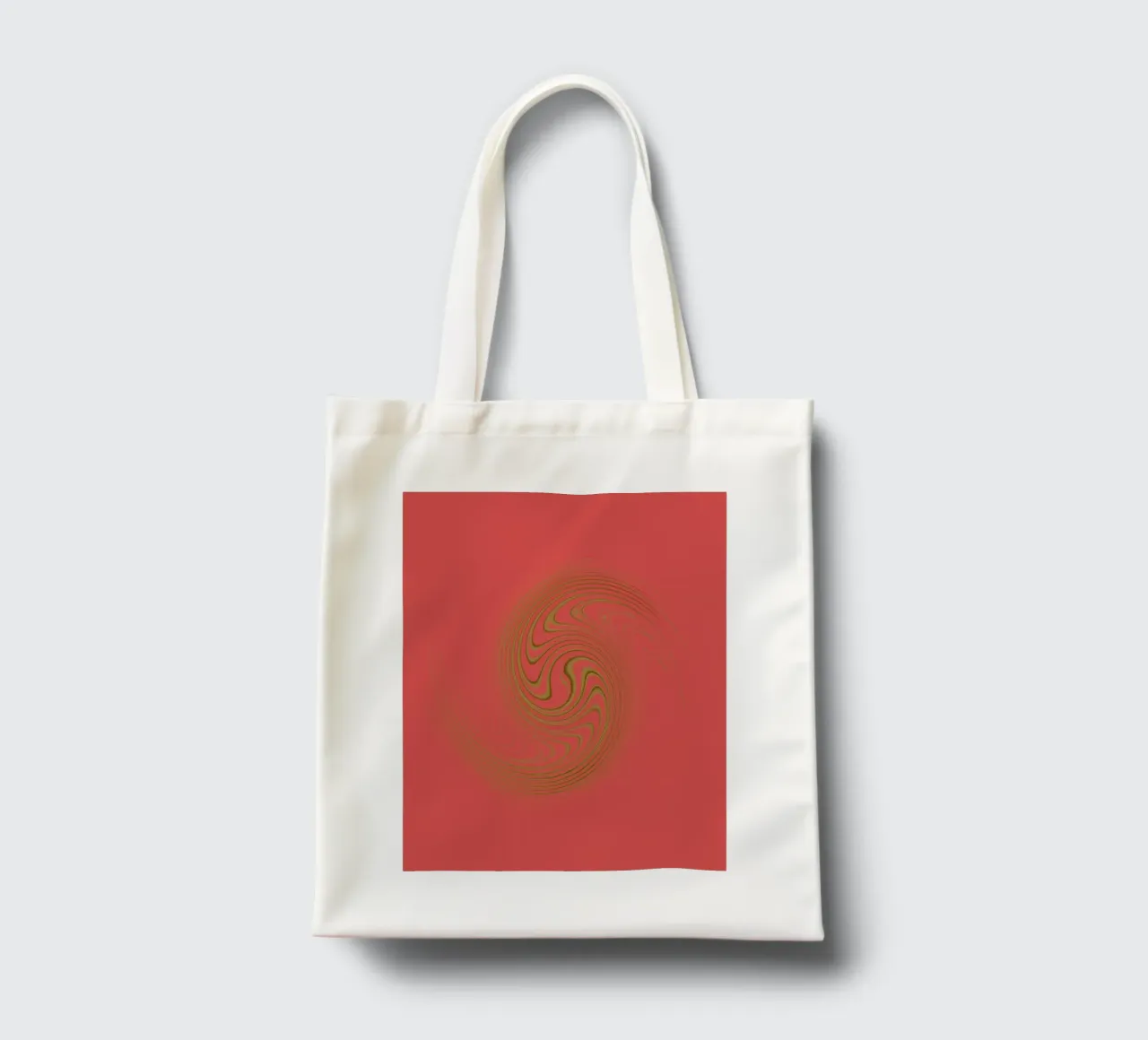 Abstract dynamic circular pattern in pink and yellow tote bag by Something for you