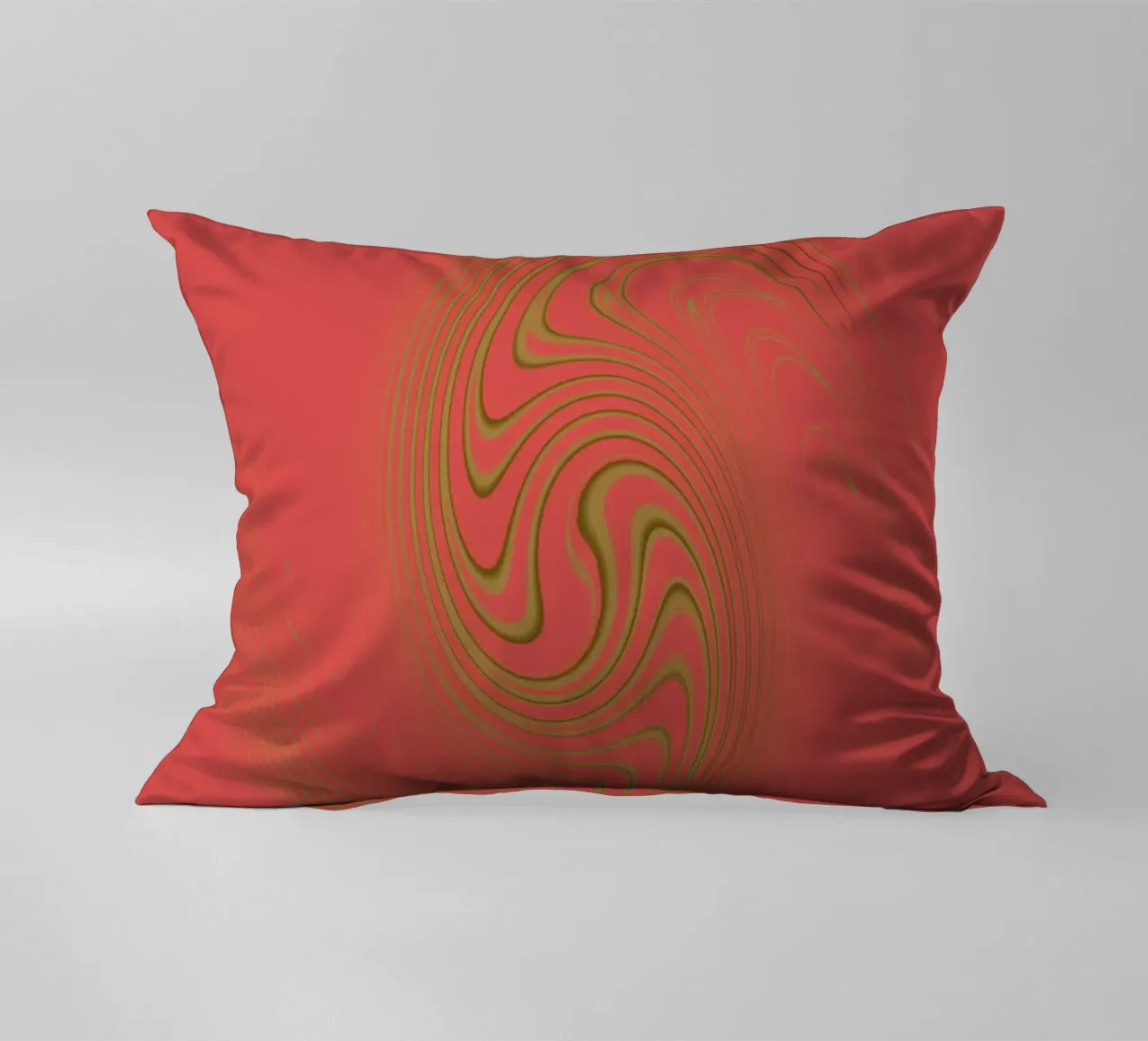 Abstract dynamic circular pattern in pink and yellow decorative cushion by Something for you