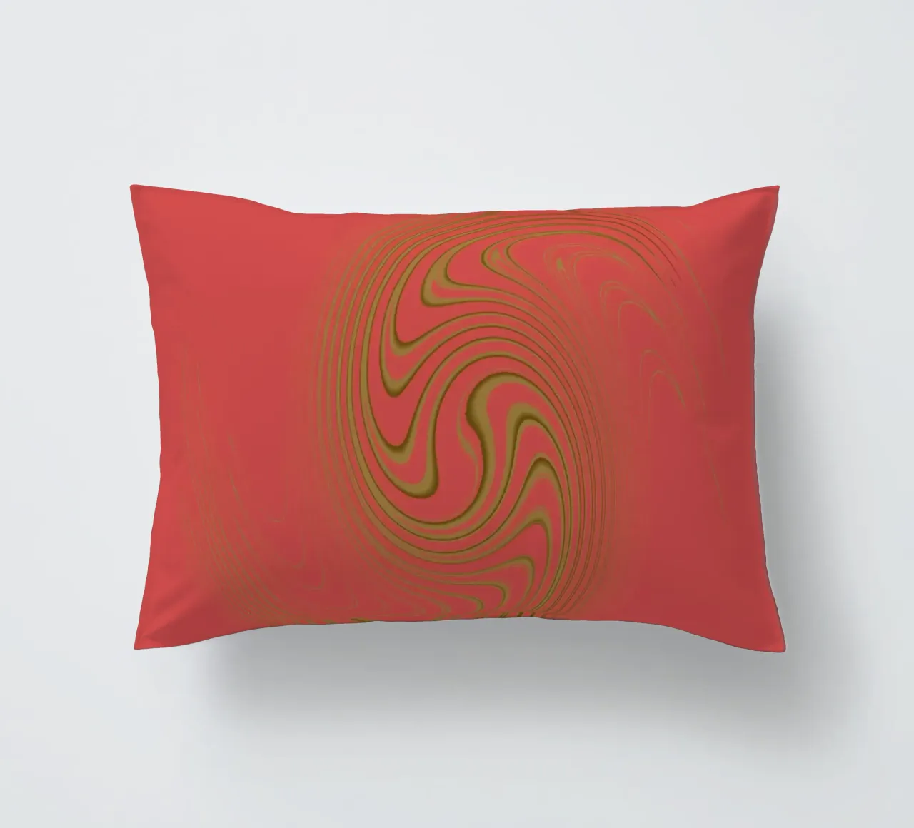 Abstract dynamic circular pattern in pink and yellow decorative cushion by Something for you