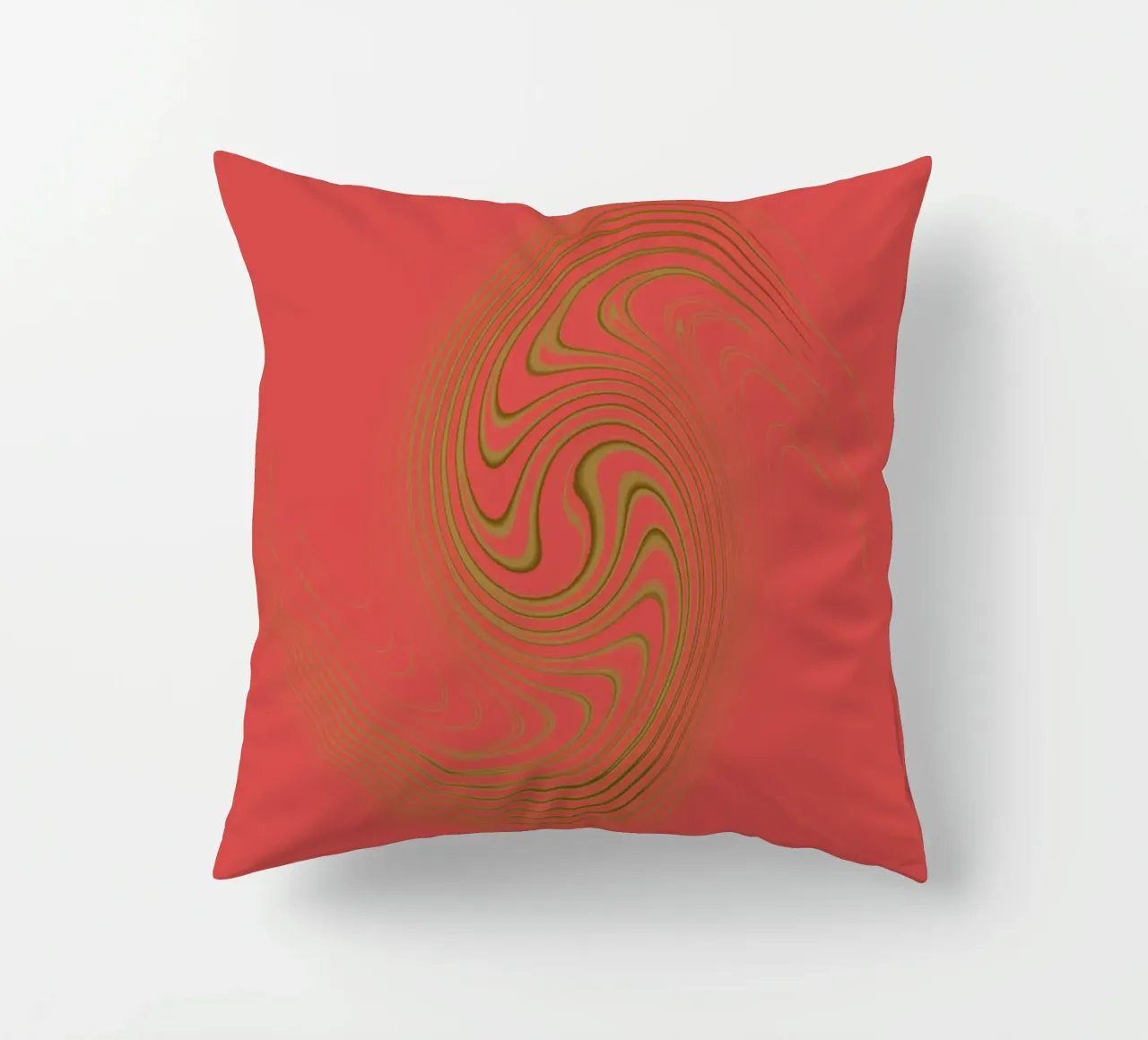 Abstract dynamic circular pattern in pink and yellow decorative cushion by Something for you