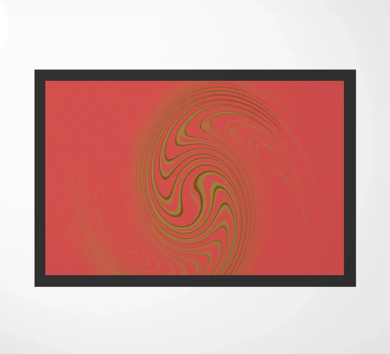 Abstract dynamic circular pattern in pink and yellow doormat by Something for you