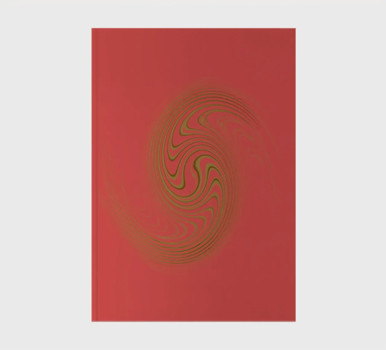 Abstract dynamic circular pattern in pink and yellow notebook by Something for you