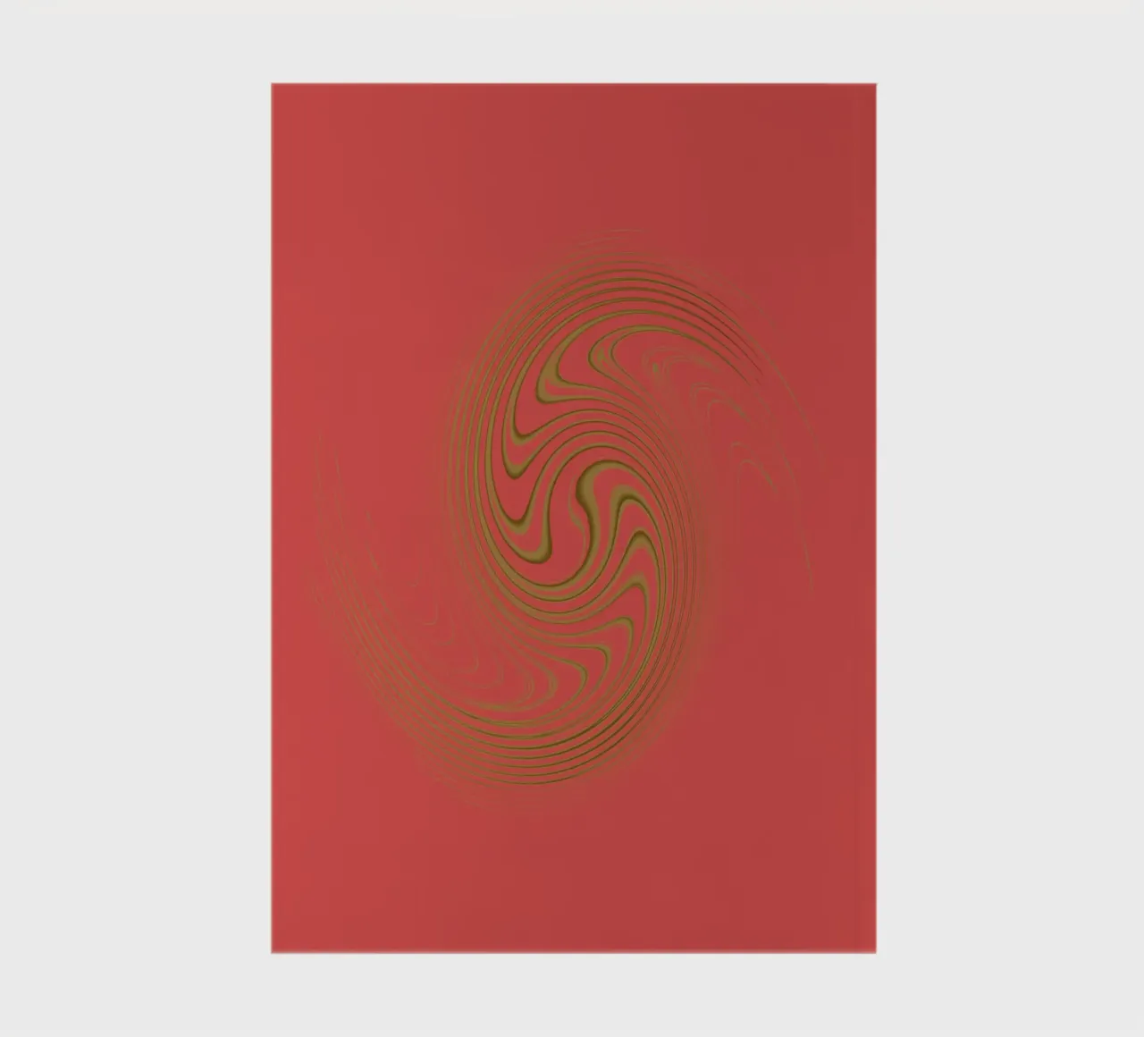 Abstract dynamic circular pattern in pink and yellow notebook by Something for you