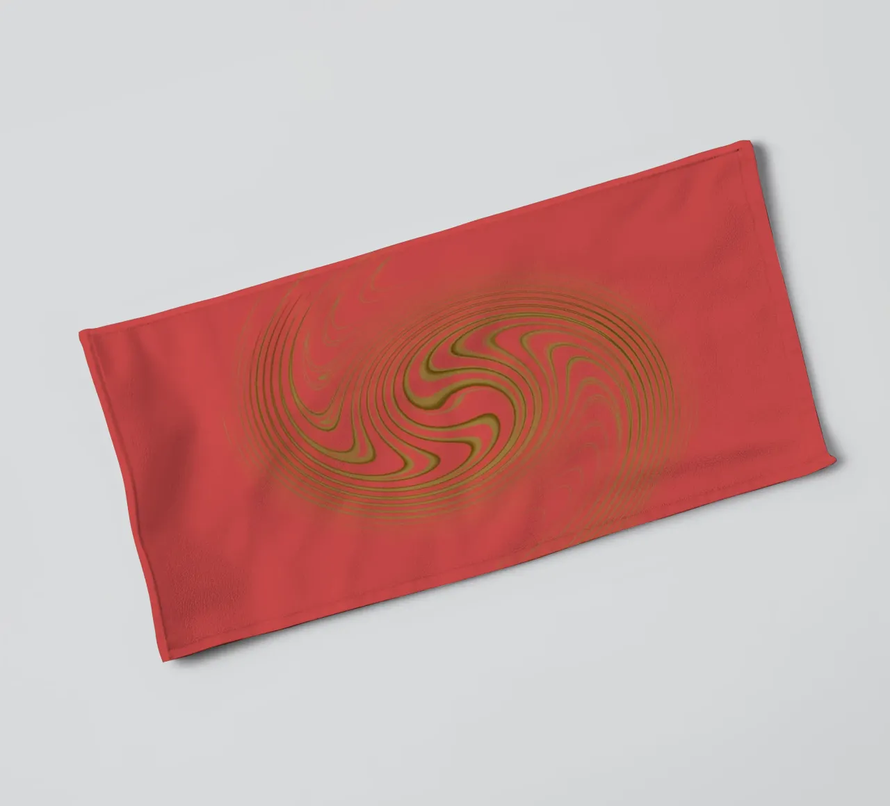 Motif circulaire abstrait et dynamique en rose et jaune serviette de bain de Something for you