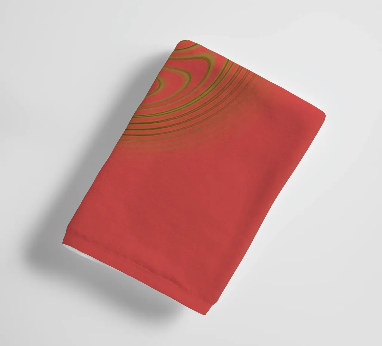 Abstract dynamic circular pattern in pink and yellow towel by Something for you