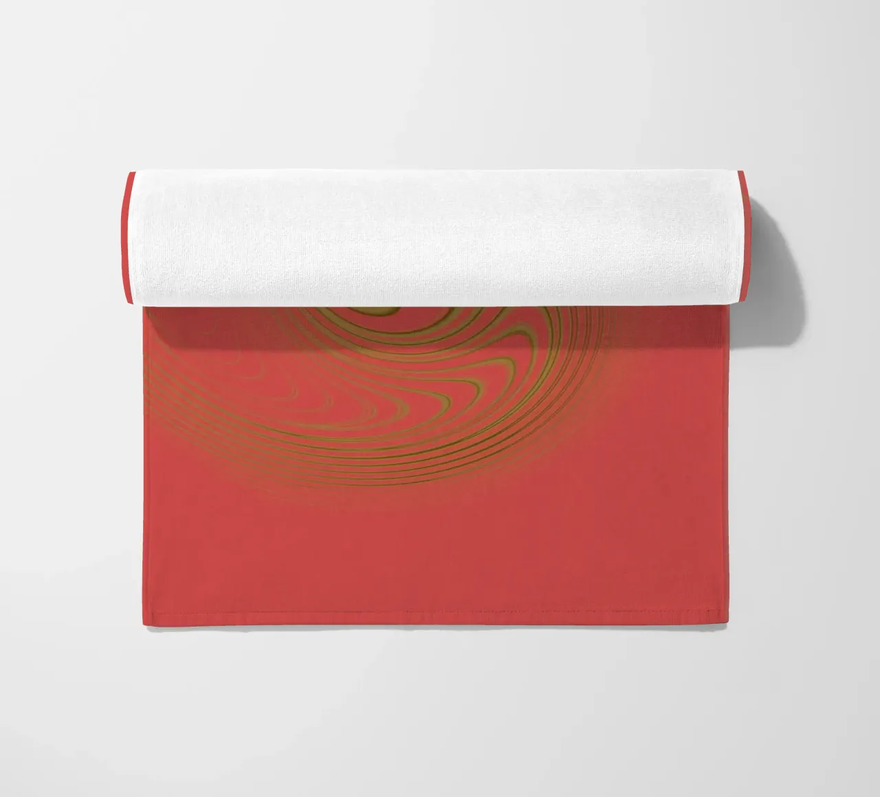Abstract dynamic circular pattern in pink and yellow beach towel by Something for you