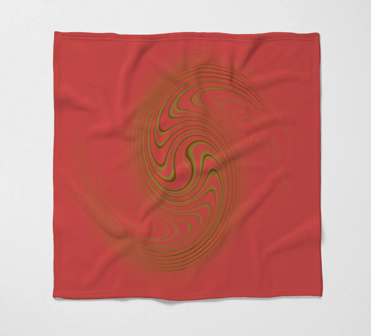 Abstract dynamic circular pattern in pink and yellow fleece blanket by Something for you