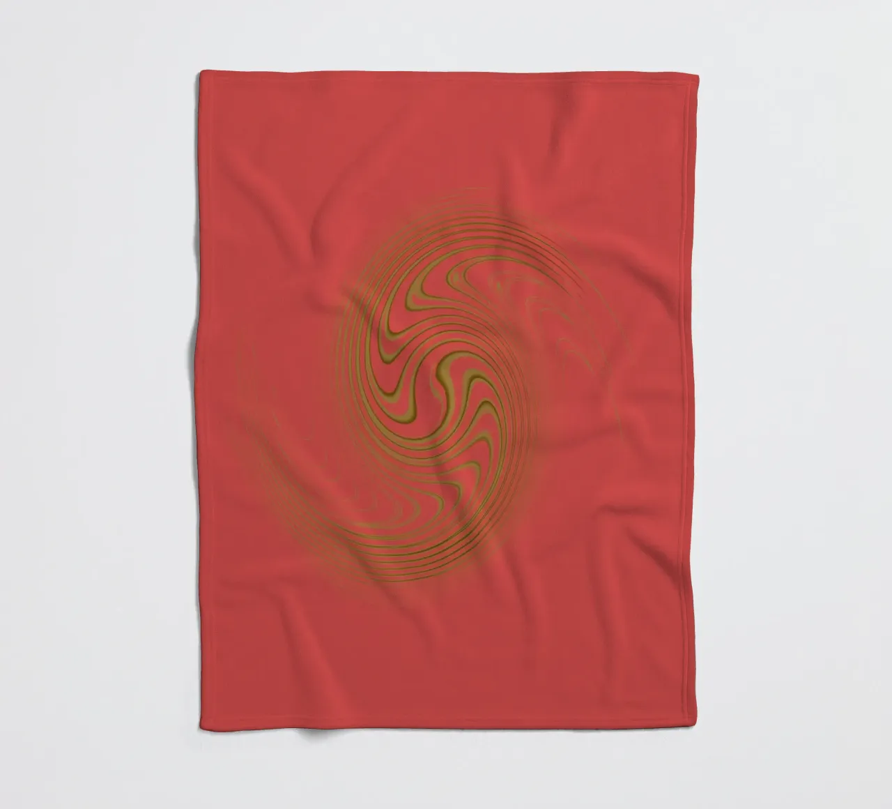 Abstract dynamic circular pattern in pink and yellow fleece blanket by Something for you