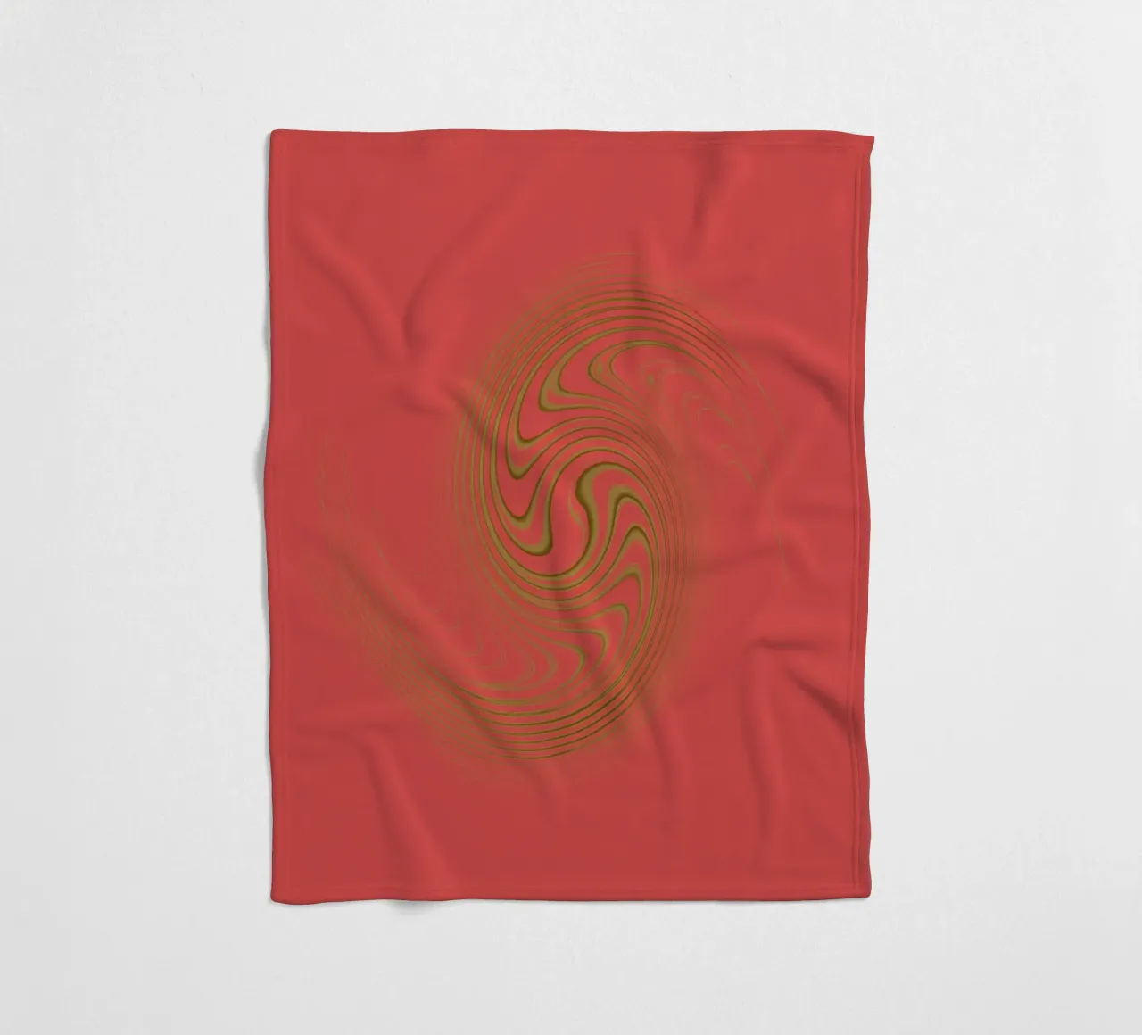 Abstract dynamic circular pattern in pink and yellow fleece blanket by Something for you