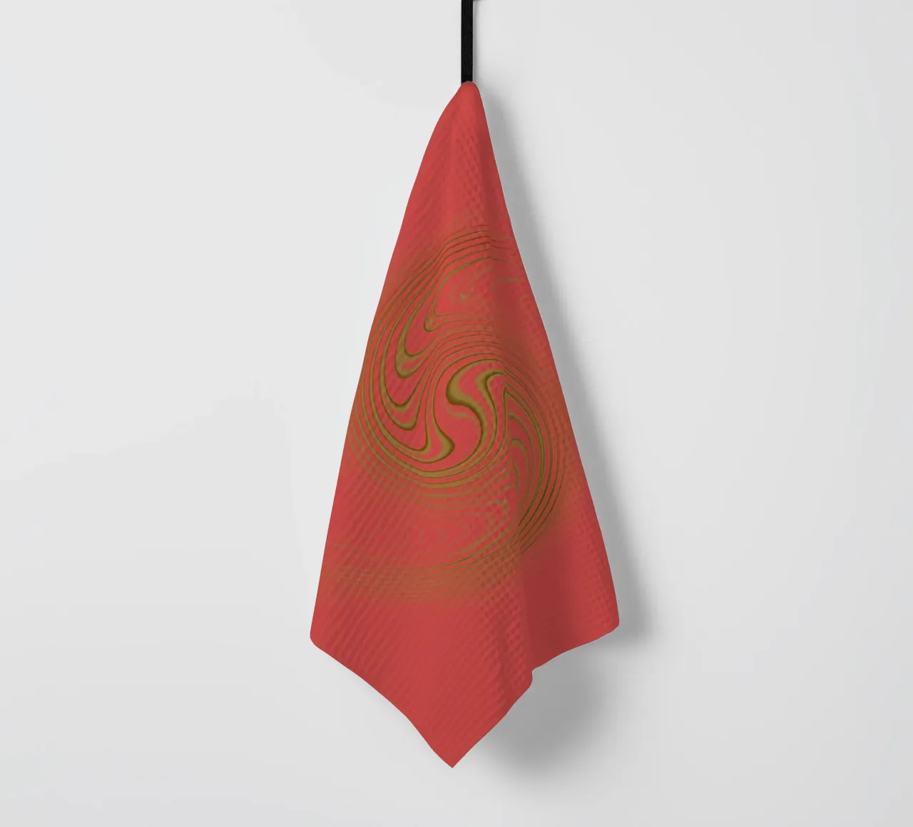 Motif circulaire abstrait et dynamique en rose et jaune torchon de Something for you