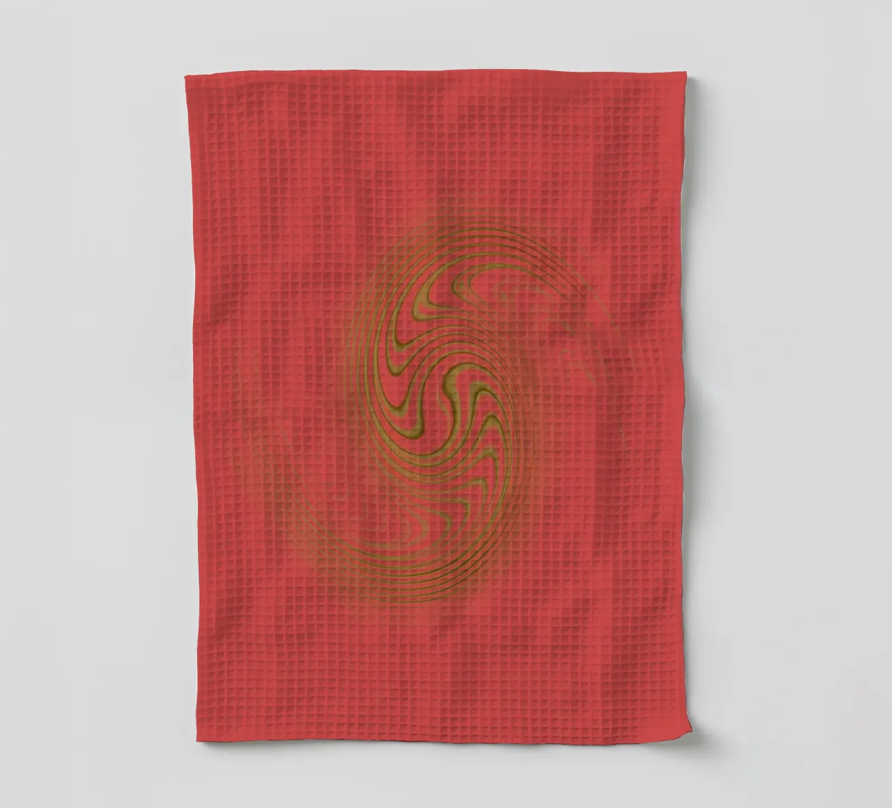 Motif circulaire abstrait et dynamique en rose et jaune torchon de Something for you