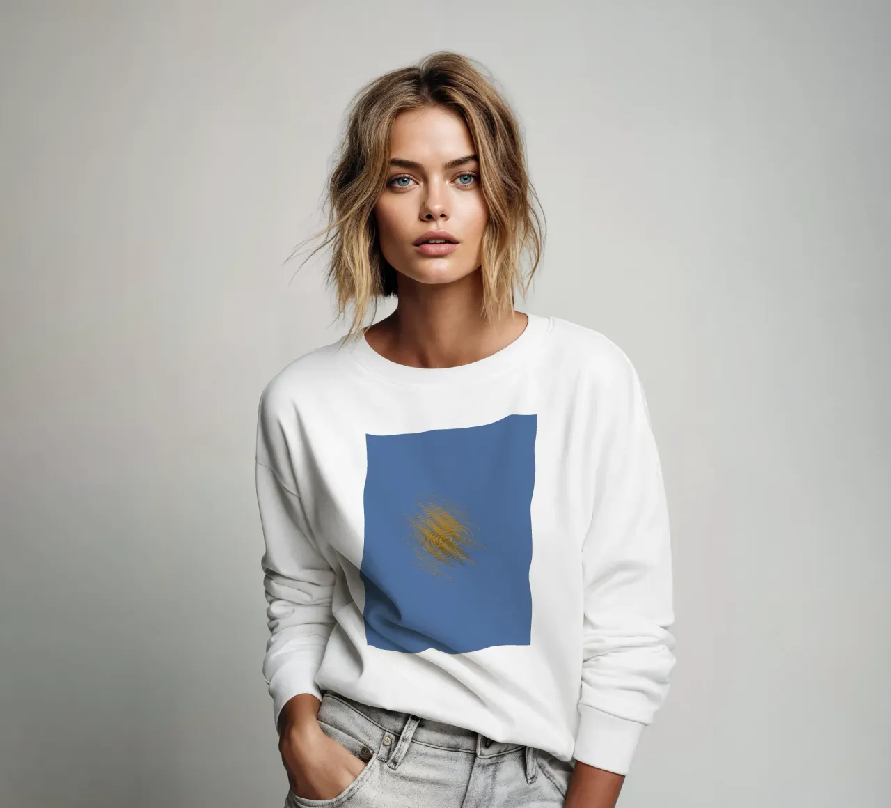 Motif dynamique abstrait en jaune et bleu sweat de Something for you