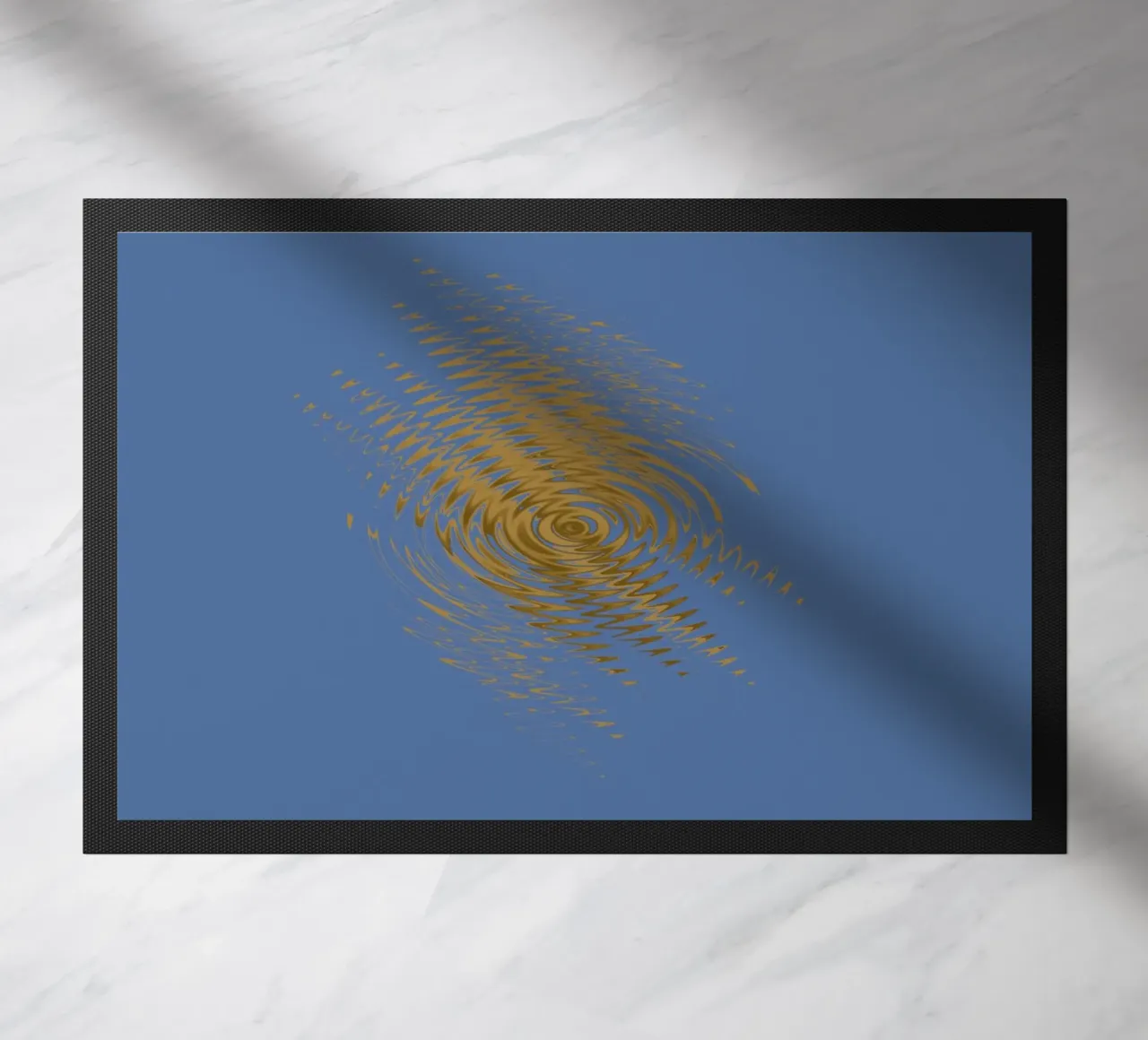 Motif dynamique abstrait en jaune et bleu paillasson de Something for you